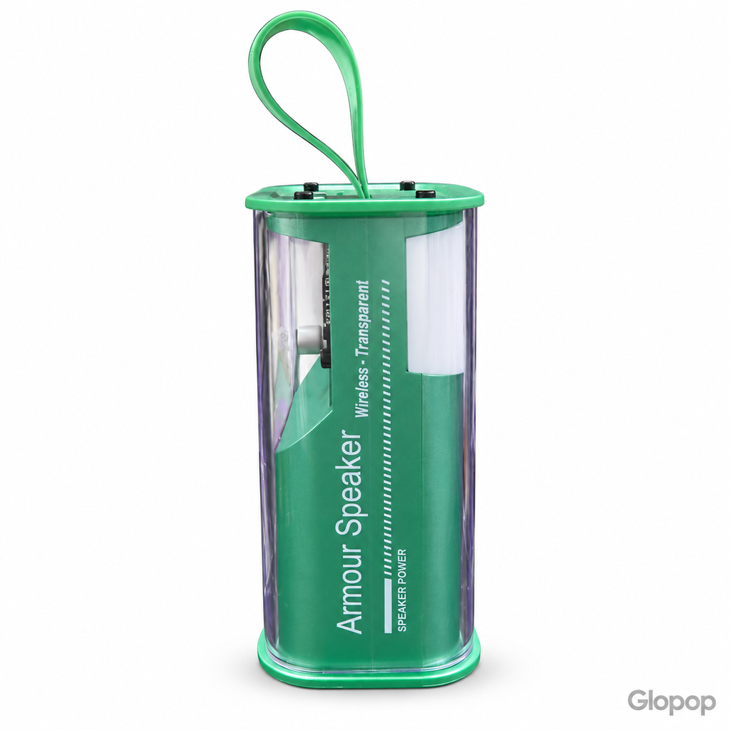 Armour Speaker A36 verde vista laterale su sfondo bianco con watermark Glopop