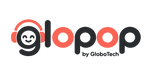 Glopop by GloboTech — logo con cuffie corallo